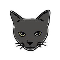 黒猫ジルの顔イラスト